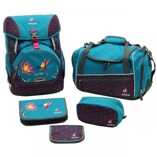 Набір DEUTER OneTwoSet - Hopper колір 3044 forest dino (3830116 OneTwo; 80261 Hopper; 3890215 Chest Wallet; 3890416 Pencil Pouch; 2890315 Pencil box)