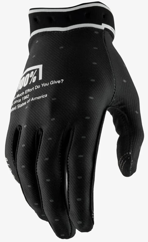 Перчатки 100% RIDEFIT Glove [Dark Black], L (10)