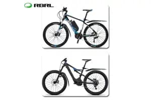 Крила 24-29" Пластик швидкознімн. RBRL RL-990F/R чорний без стійки на штани вилки і  підседельний штыр AM (брендоване пакування)