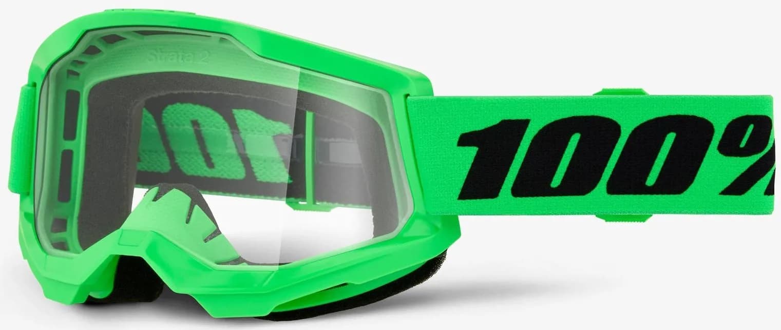 Окуляри 100% STRATA 2 Goggle [Neon Green], Clear Lens