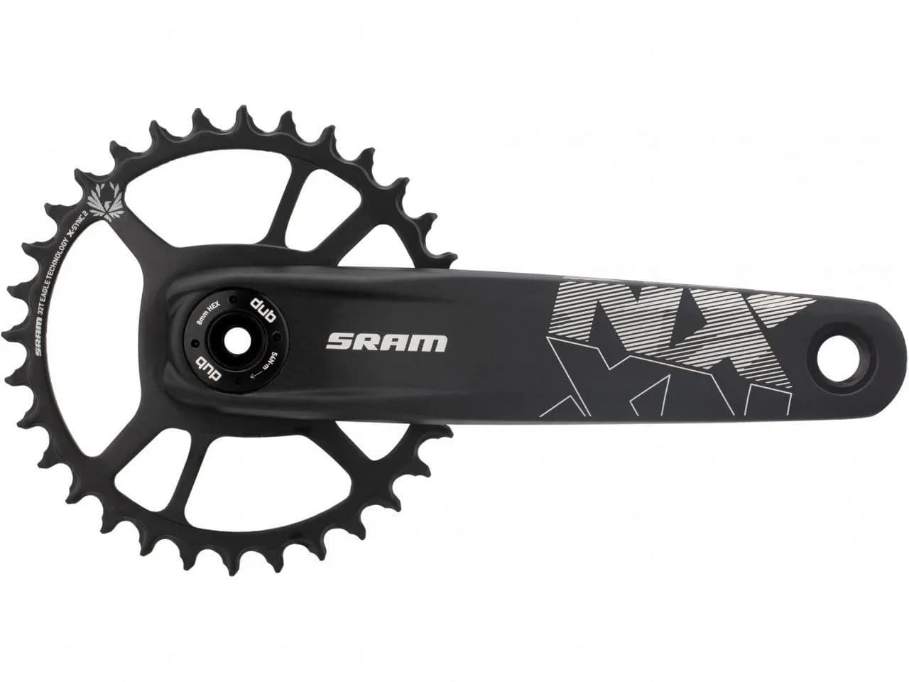 Шатуны SRAM NX Eagle Boost 148 DUB 12s 165 w Direct Mount 32t X-SYNC 2 Steel Chainring Black (DUB Cups/Bearings Not Included)