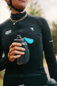 Фляга з конектором FIDLOCK TWIST single bottle 450мл. Antibacterial, прозорий / зелений