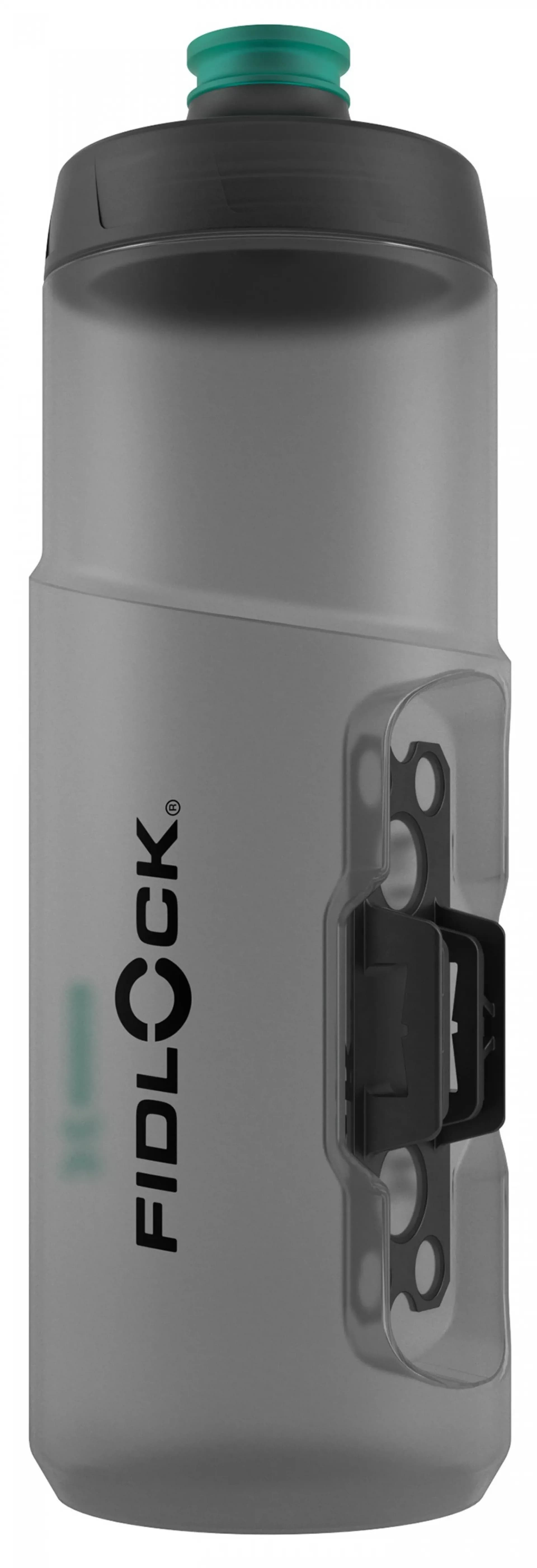 Фляга з конектором FIDLOCK TWIST single bottle 600мл. Antibacterial, прозорий / зелений клапан