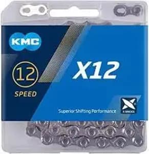 Ланцюг KMC X12 Silver 12 швидкостей 126 ланок срібний + замок