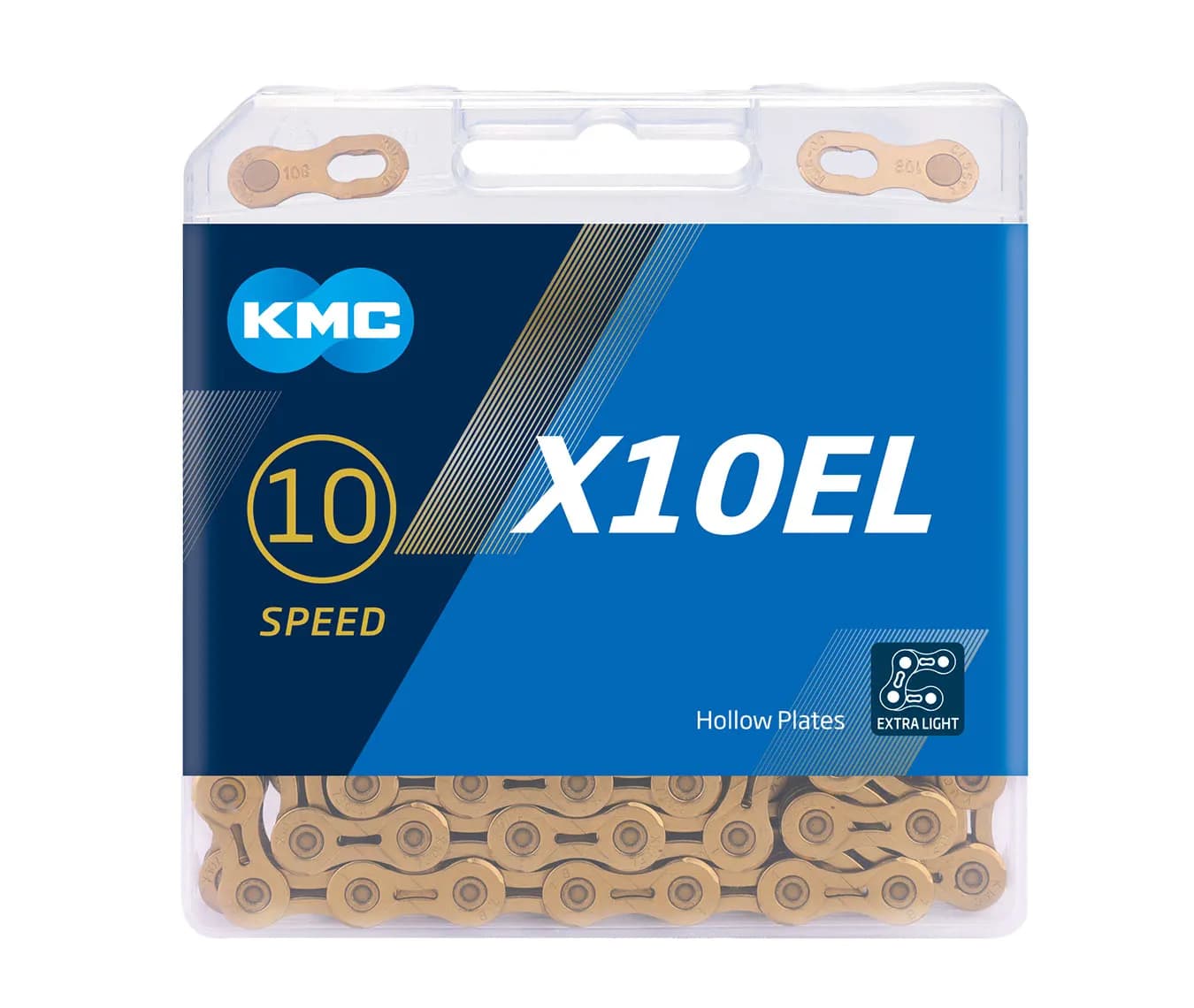 Ланцюг KMC X10EL Ti-N Gold 10 швидкостей 114 ланок золотий + замок
