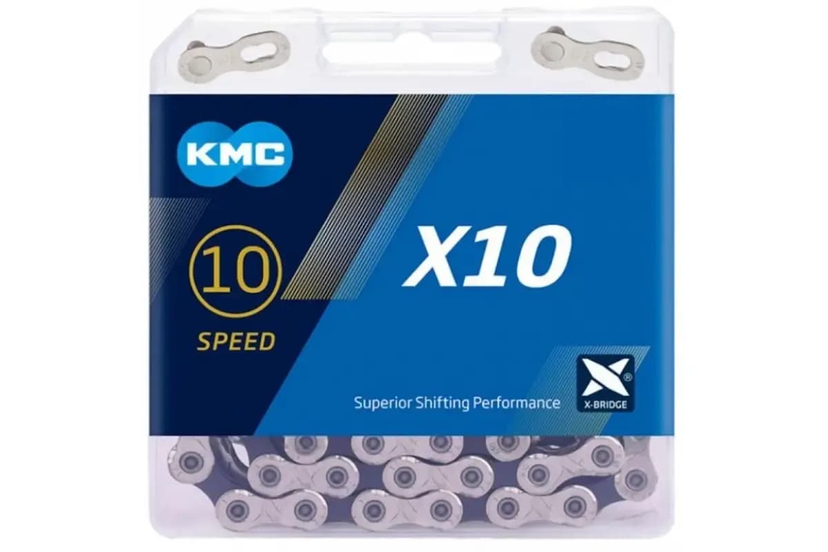 Ланцюг KMC X10 Silver/Black 10 швидкостей 122 ланки срібний/чорний + замок