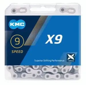 Ланцюг 9 шв 116 лан. замок KMC X9 срiблястий AM (брендоване паковання)