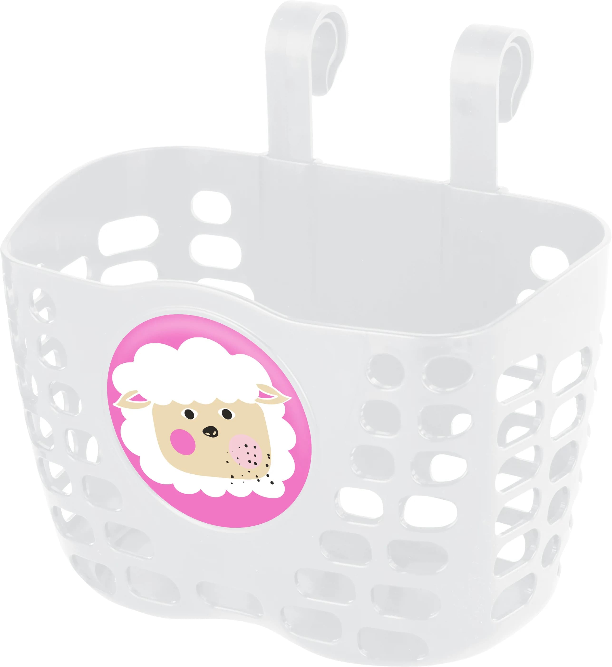 Кошик дитячий пластиковий на кермо KLS Buddy Баранчик, білий