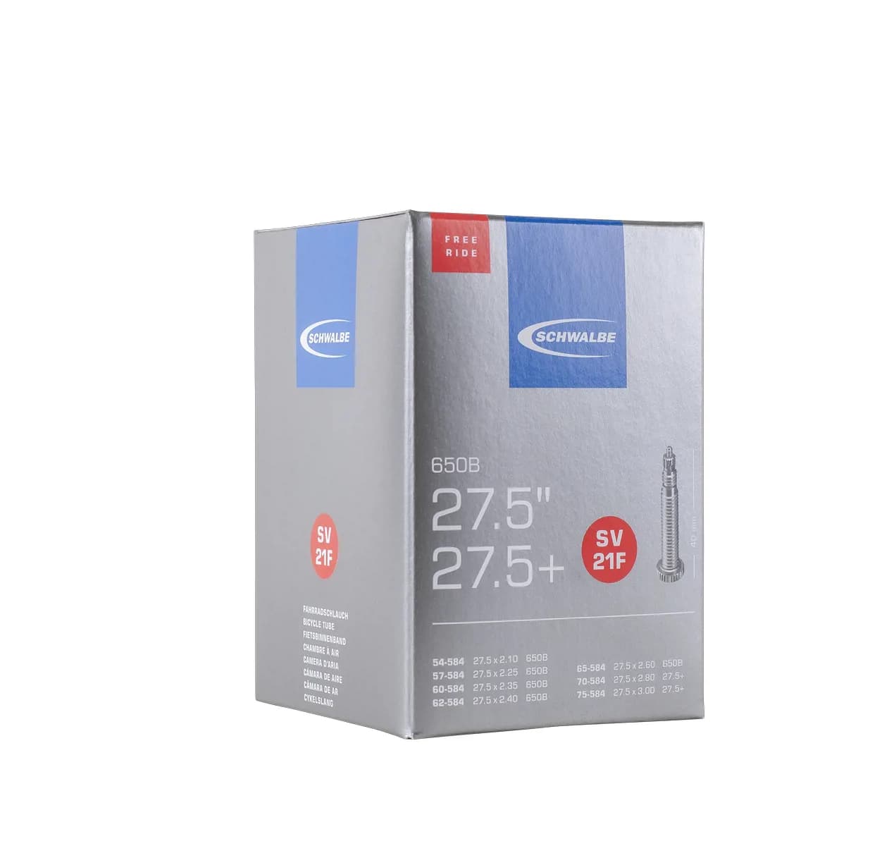 Камера Schwalbe SV21F Freeride 27.5x2.10-3.00˝ (ETRTO 54/75-584) ніпель FV 40мм