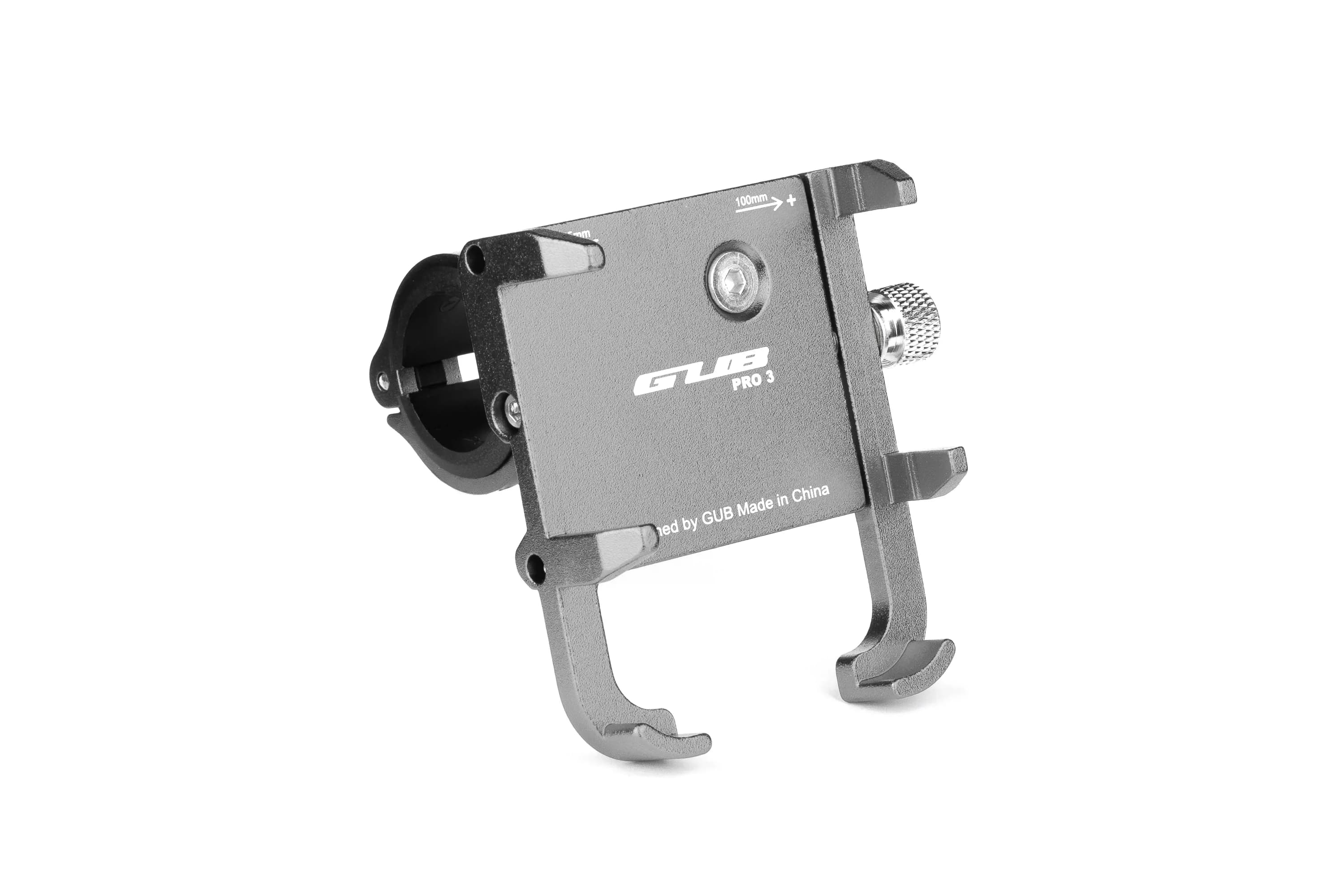 Тримач гаджета GUB PRO-3 на кермо алюмінієвий для PowerBank/телефонів у чохлах. титан