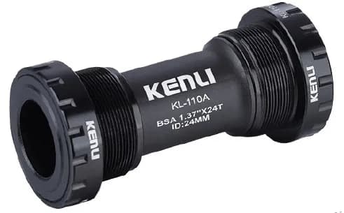 Каретка Kenli KL-110A, зовнішні чашки, з пильниками, вал 24 мм, 68/73 мм, чорна