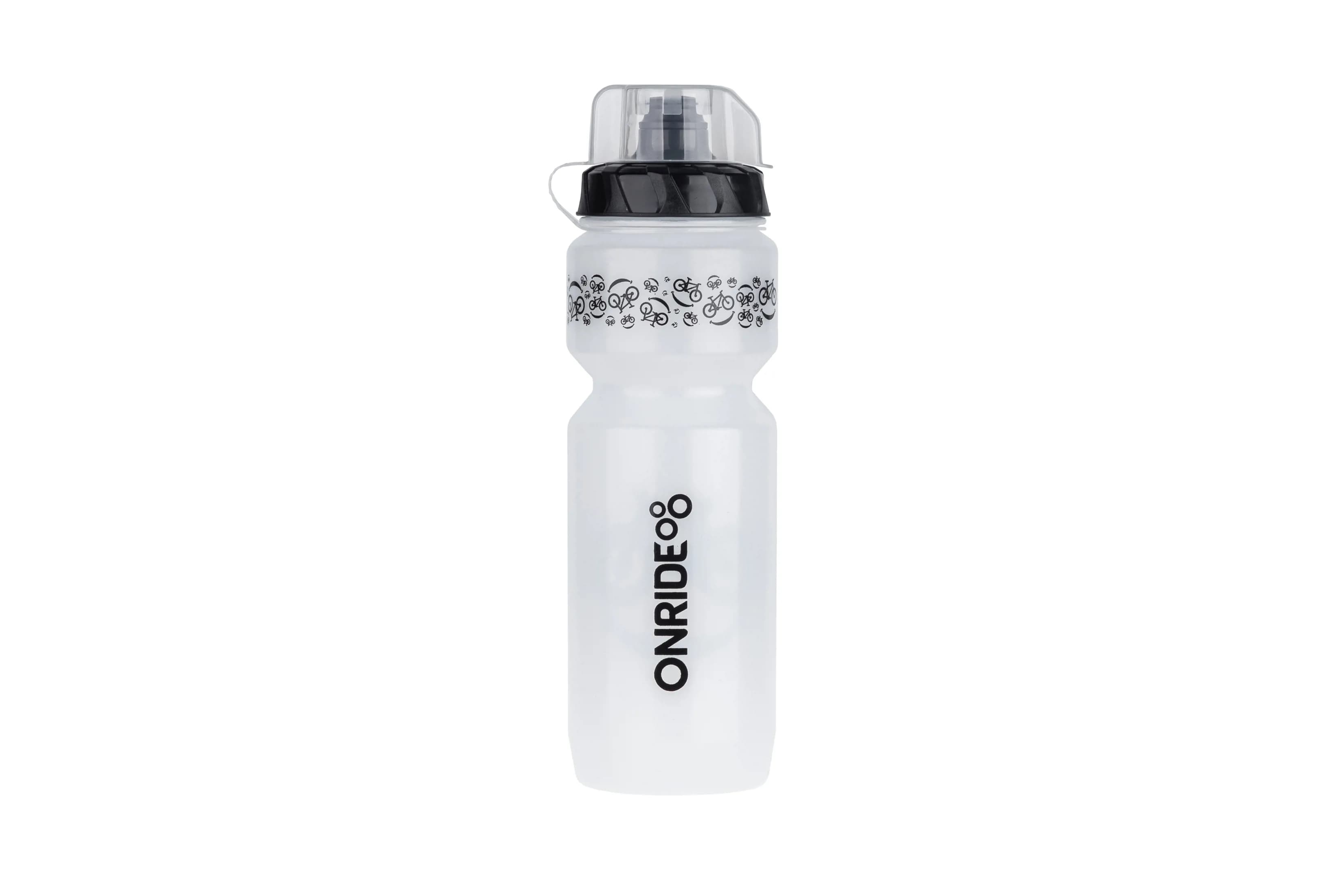 Фляга ONRIDE Positive 800 мл прозора біла/чорний принт з ковпачком