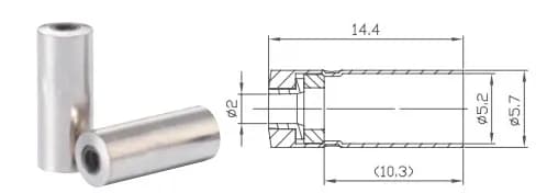 Кінцевик гальмівного кожуха 5.2 X 5.7 X 14.4 мм, уп 25 шт, шт