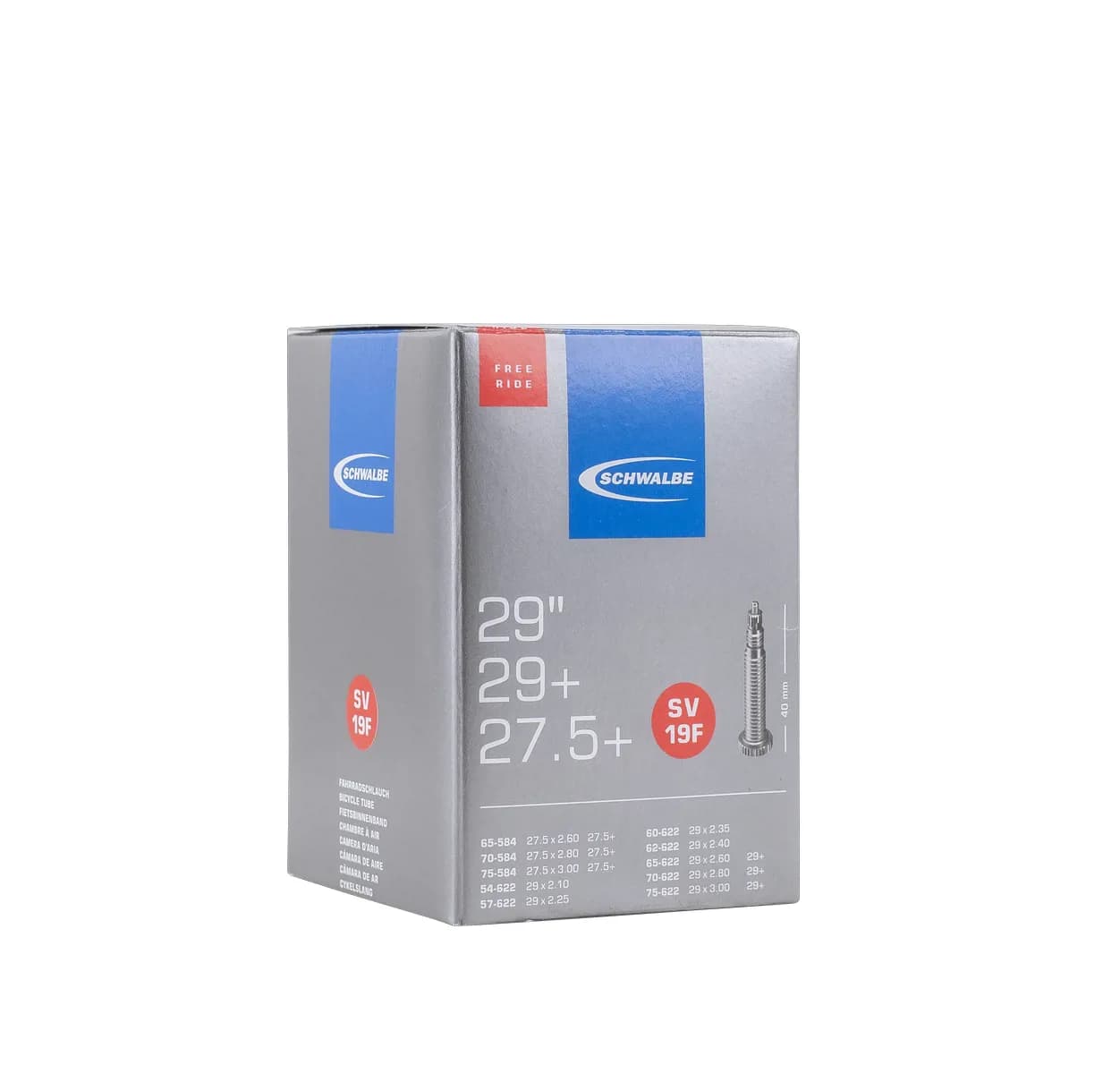 Камера Schwalbe SV19F FreeRide 29˝x2.10-3.00˝ (ETRTO 54/75-622) ніпель FV 40мм