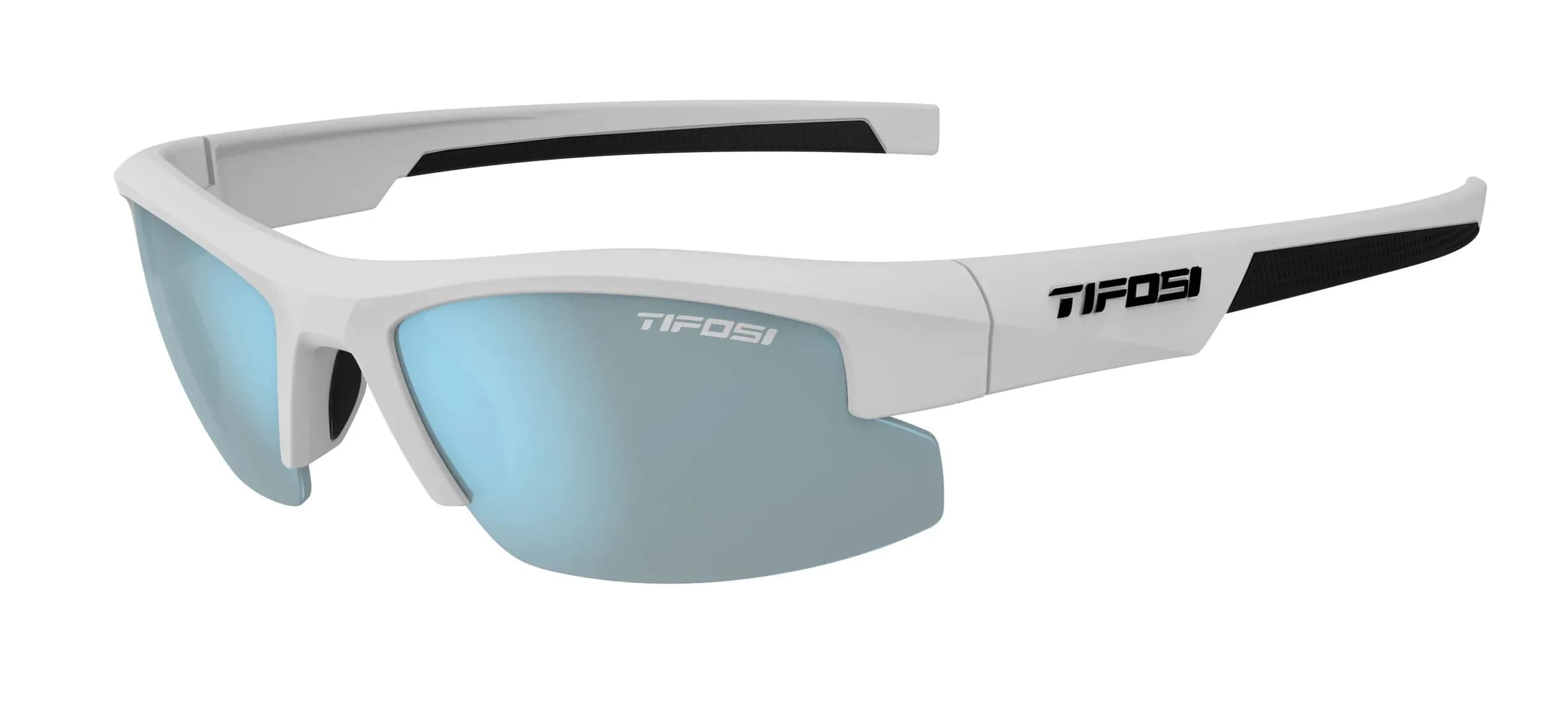 Окуляри підліткові Tifosi ShutOut Matte White with Black, лінзи Smoke Bright Blue Mirror (15%)