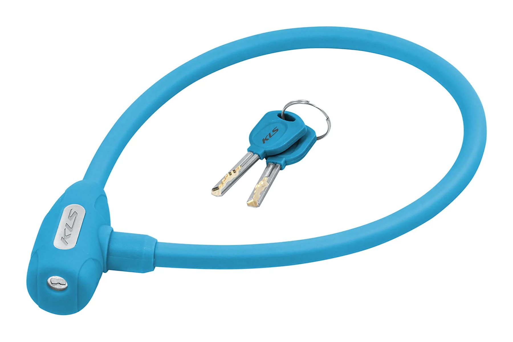 Замок тросиковий під ключ KLS Jolly 12x650мм блакитний