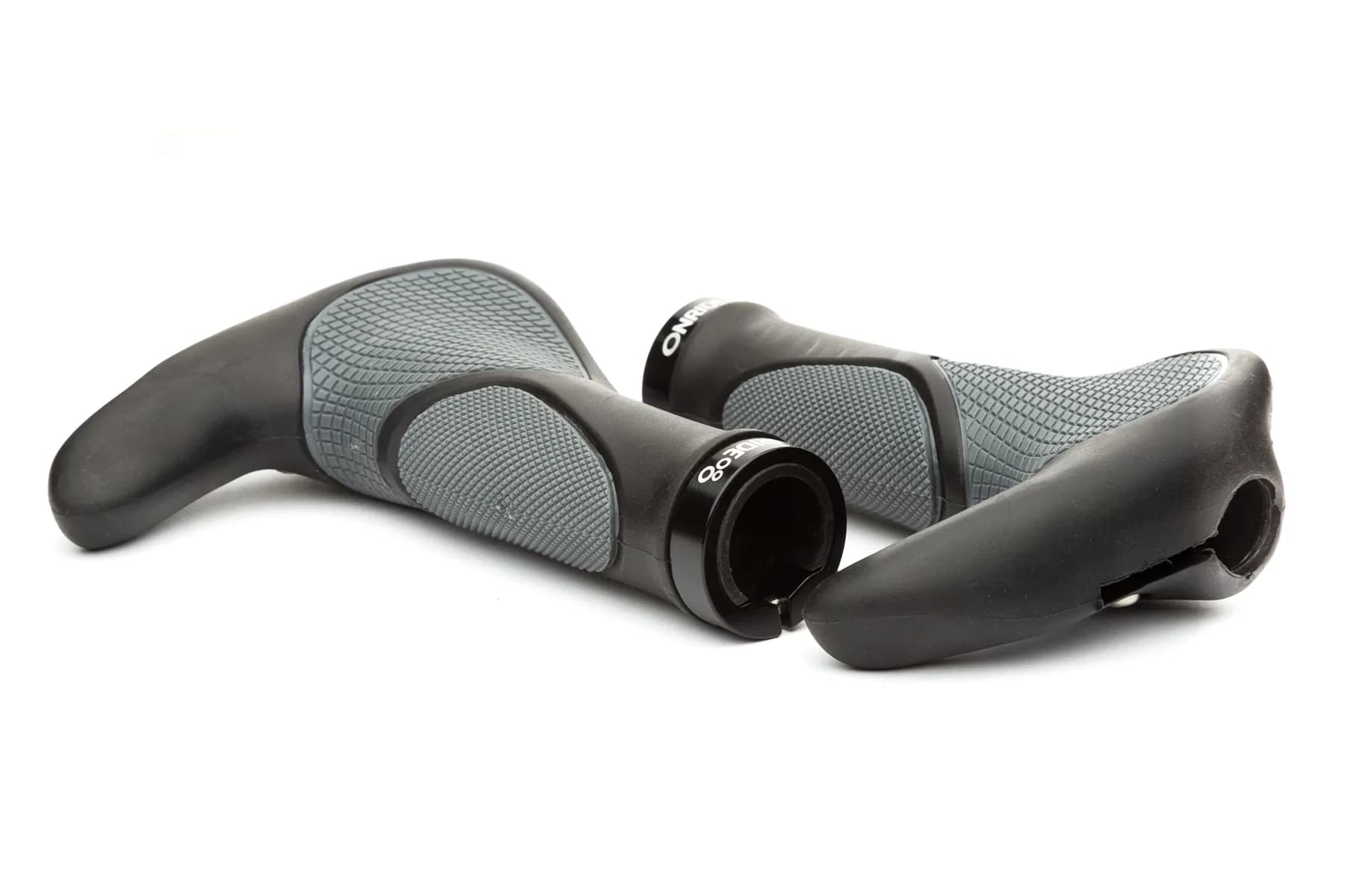 Гріпси ONRIDE HornGrip30, ергономічні з ріжками, два замки, 140 мм, чорний/сірий