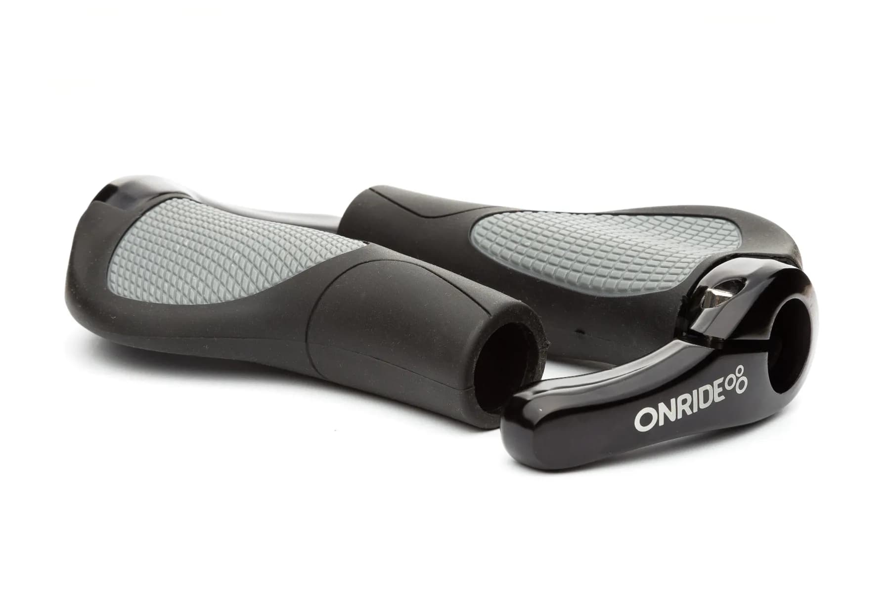 Гріпси ONRIDE HornGrip70, ергономічні з ріжками, два замки, 140 мм, чорний/сірий