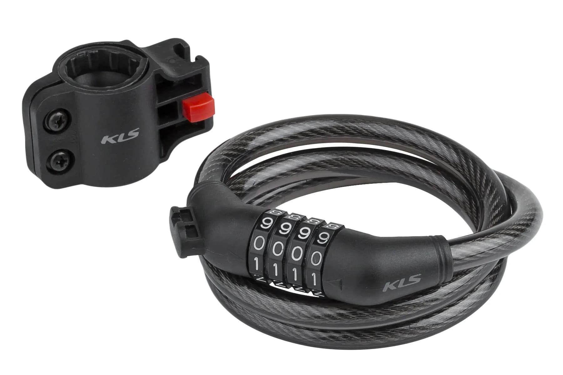 Замок тросиковий кодовий KLS Encode чорний 12x1000 мм