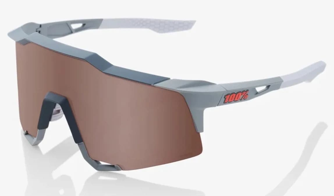 Окуляри Ride 100% SPEEDCRAFT - Soft Tact Stone Grey - HiPER Crimson Silver Mirror Lens, Mirror Lens
