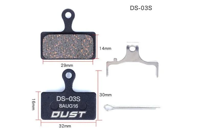 Колодки гальмівні disc Напівметал DUST DS-03S Shimano M985/988/785/666/675/615, FSA K-Force DB-XC-9000 AM (брендоване пакування)