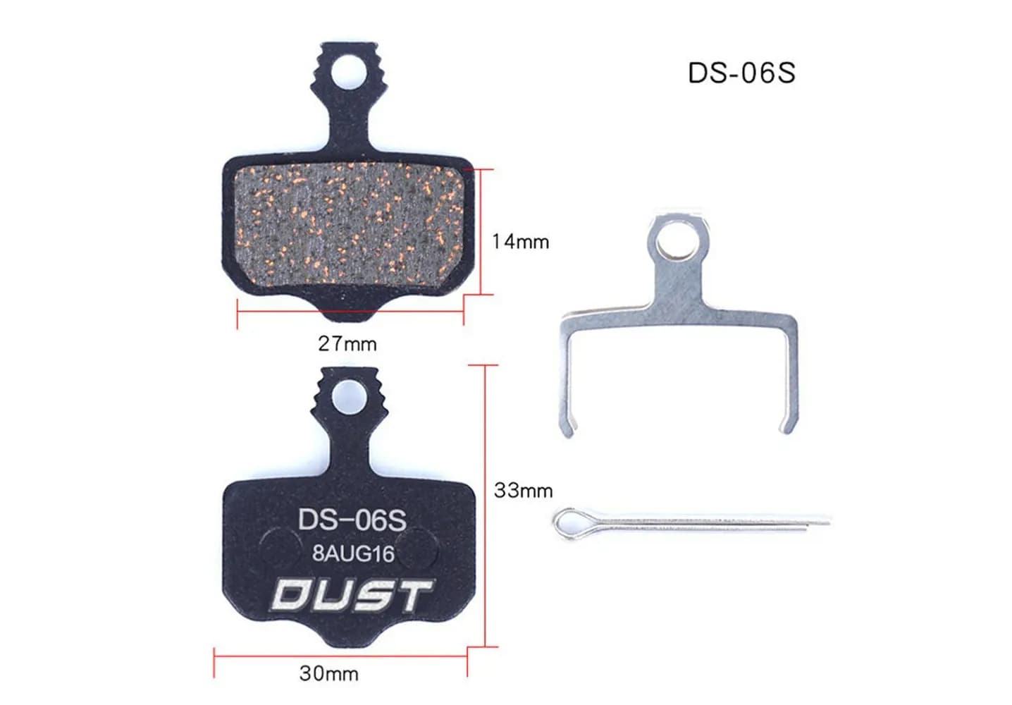 Колодки гальмівні disc Напівметал DUST DS-06S AVID Elixir /R/CR Mag /E1/E3/E5/E7/E9/XO/XX AM (брендоване пакування)
