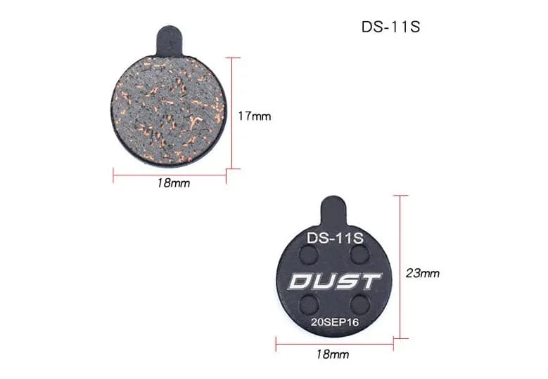 Колодки гальмівні disc Напівметал DUST DS-11S Alhonga SNG Mechanical Disc Brake 200M ZOOM DB250/350/450/550 AM (брендоване пакування)