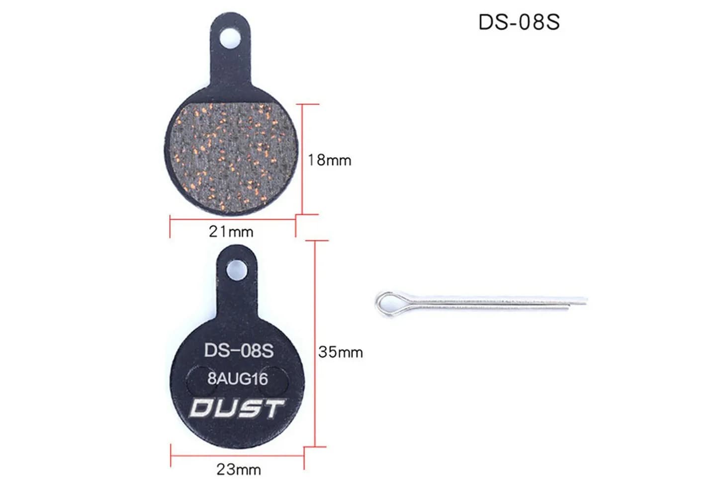 Колодки гальмівні disc напівметал DUST DS-08S TEKTRO IOX，Lyra and Novela (після 2010 року випуску) AM (брендоване паковання)