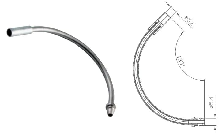 Спрямовуюча трубка Alligator гальмівного тросика на V-br. кут 135º (10 шт в упаковці)