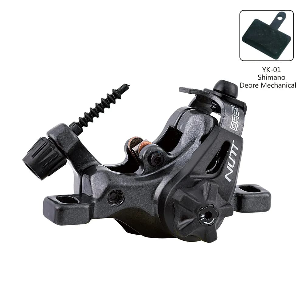 Гальмо дискове механічне Nutt S-5 з заднім адаптером та ротором 160мм, чорне