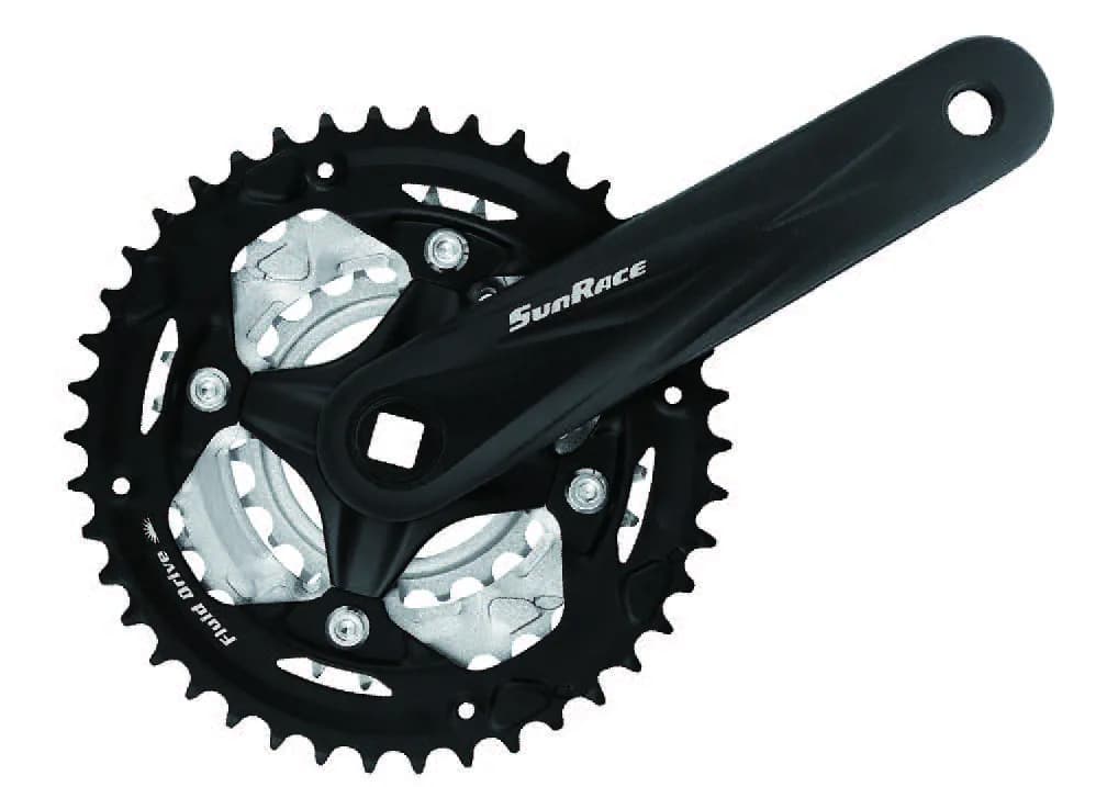 Комплект шатунів SunRace FCM600 3 під квадрат, 170 мм, 42-32-22T, на 8/7шв., зз захистом, чорний