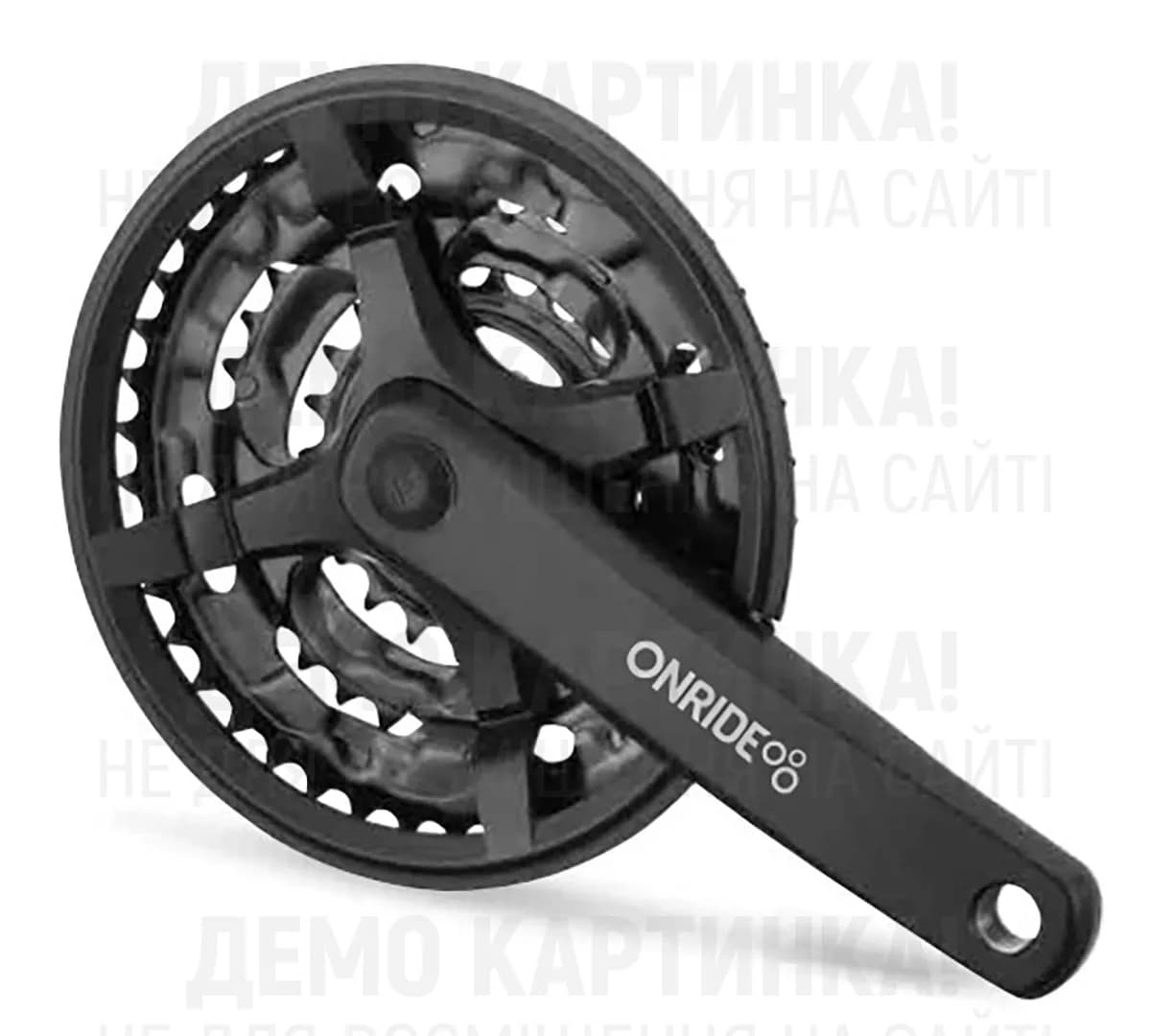 Комплект шатунів ONRIDE Trio 830P, під квадрат, 170 мм, 42-32-22Т, на 6/7/8 шв., чорний