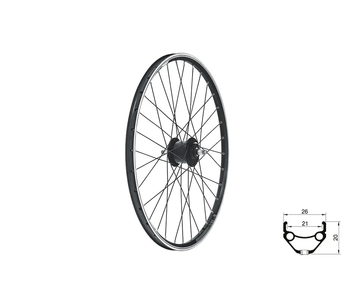 Колесо переднє KLS Draft Dynamo V-brake 26" чорний