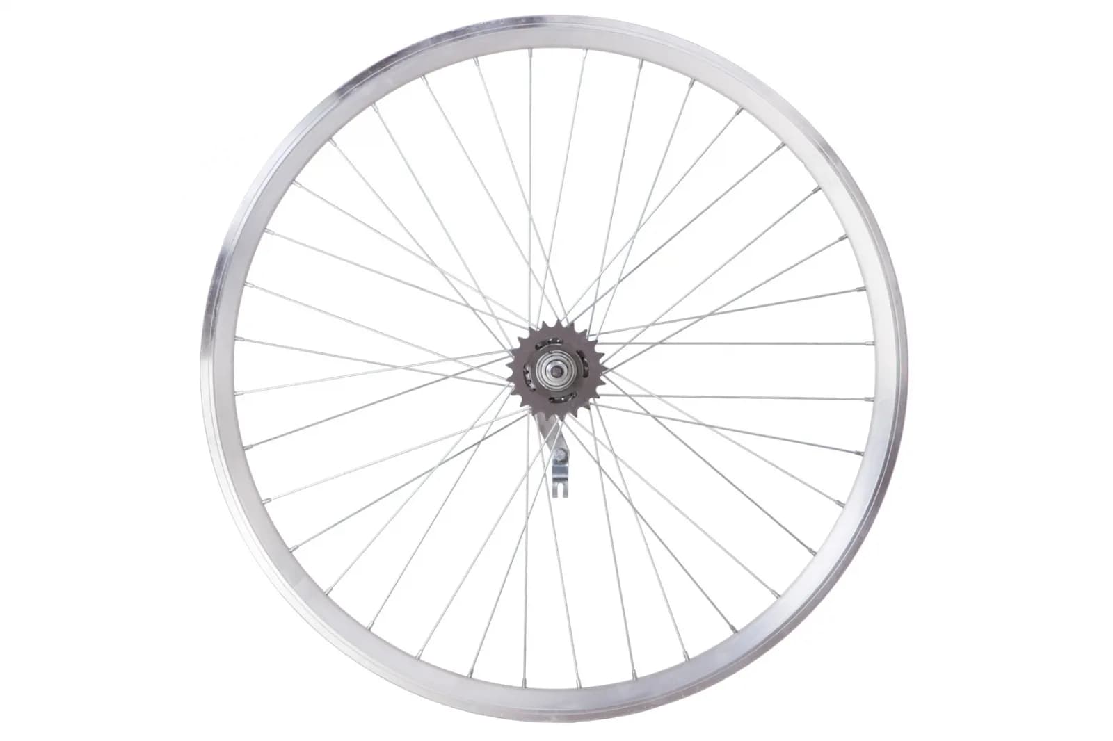 Колесо задн. VLT 26" AL 36H двост. дорожн. silver; Втулка тормозна VELOSTEEL (Чехія) на гайках