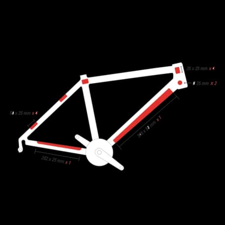 Комплект наліпок на раму Zefal SKIN ARMOR розм. M 12од. (прозор)