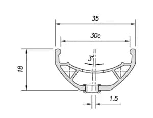 Обід Mach1 TRUCKY 30 27.5" 28 отв, 685г, чорн