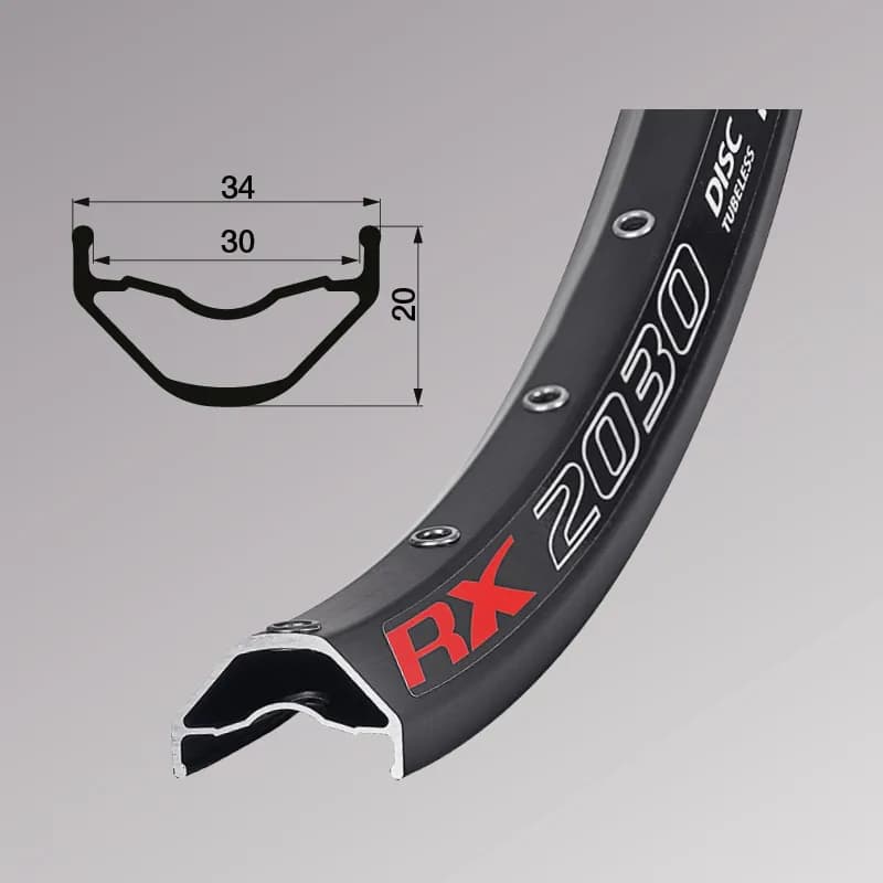 Обід Remerx ENDURO PLUS RX 2030, 29, 622x30, 28 отв, FV, пістонований, чорний анод., E-Bike, безкам.