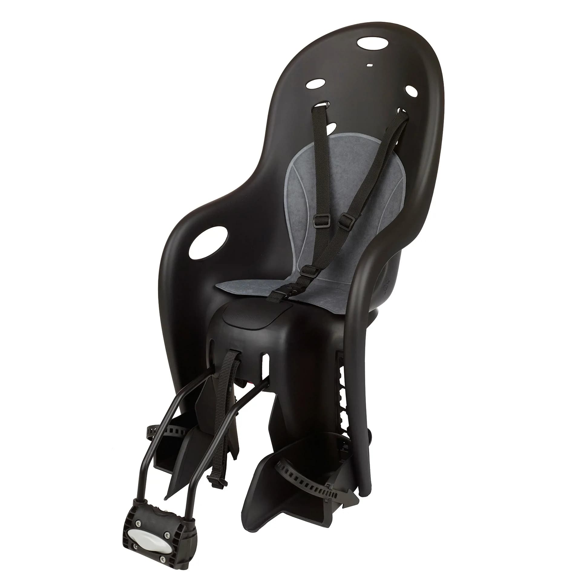 Дитяче велокрісло заднє Dieffe Bikey Relax RFM, на підсідельну трубу, 22 кг, нахил 10°, чорний/сірий