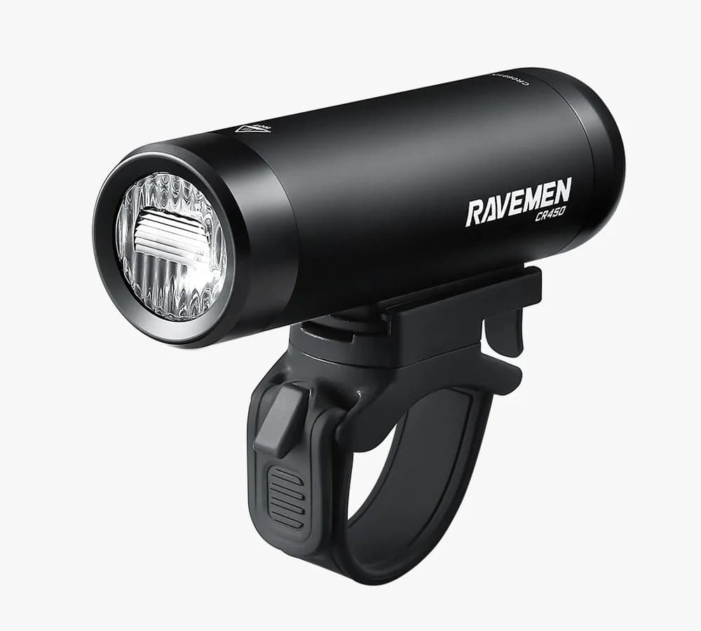 Велосипедна фара Ravemen CR450 (450 lm, 1600 mAh) дротова кнопка