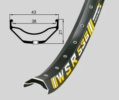 Обід Remerx WSR RX 2038, 29'', 622x38, 32 отв., AV, пістонований, чорний анодований, E-Bike