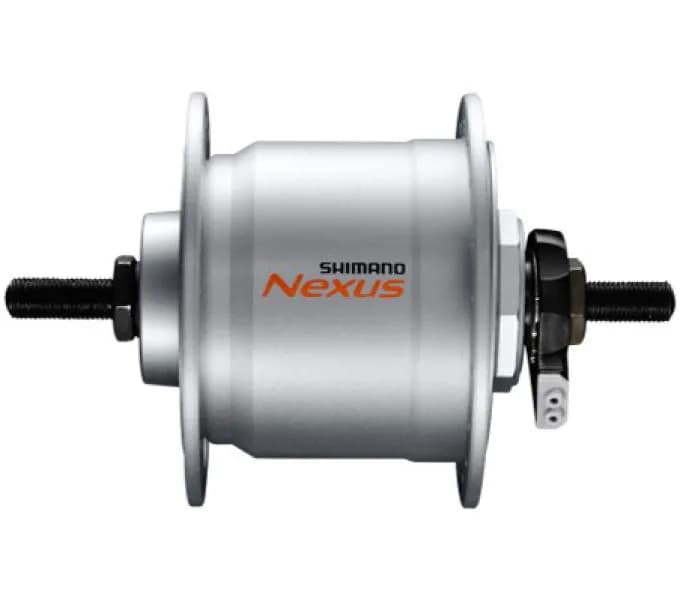 Динамо-втулка Shimano DH-C3000-3N-NT, NEXUS, 6V 3.0W, 36H, 100X140MM, на гайках, E2 TERMINAL, W/SM-DH10, срібл.