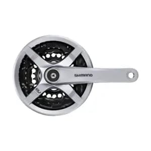 Шатуни Shimano FC-TY501, 170мм, 42X34X24, 6/7/8 шв, захист зірок, сірі