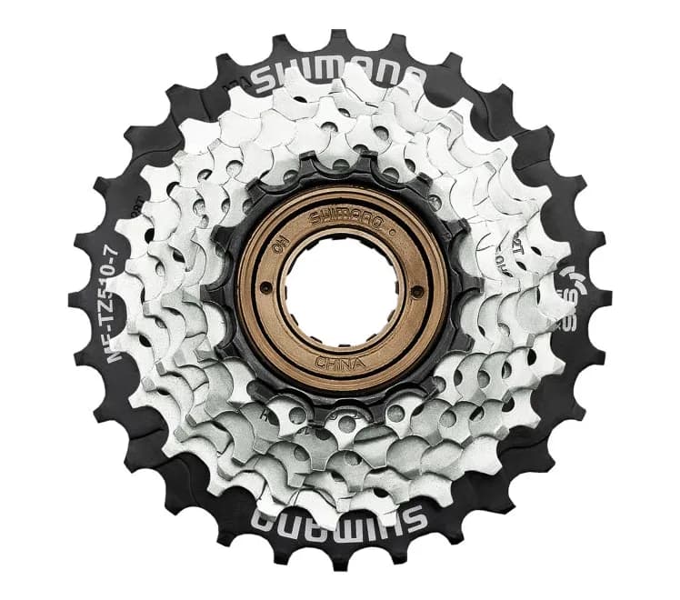 Зірки задні з тріскачкою Shimano MF-TZ510-7, 14-28, срібл, 7-зв.