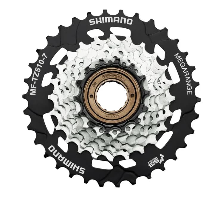 Зірки задні з тріскачкою Shimano MF-TZ510-7, 14-34, срібл, 7-зв.