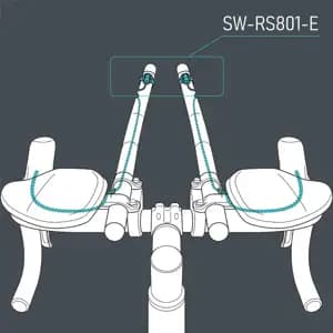 Шифтер Shimano дублюючий для ТТ SW-RS801-E Di2 (740mm), кабель