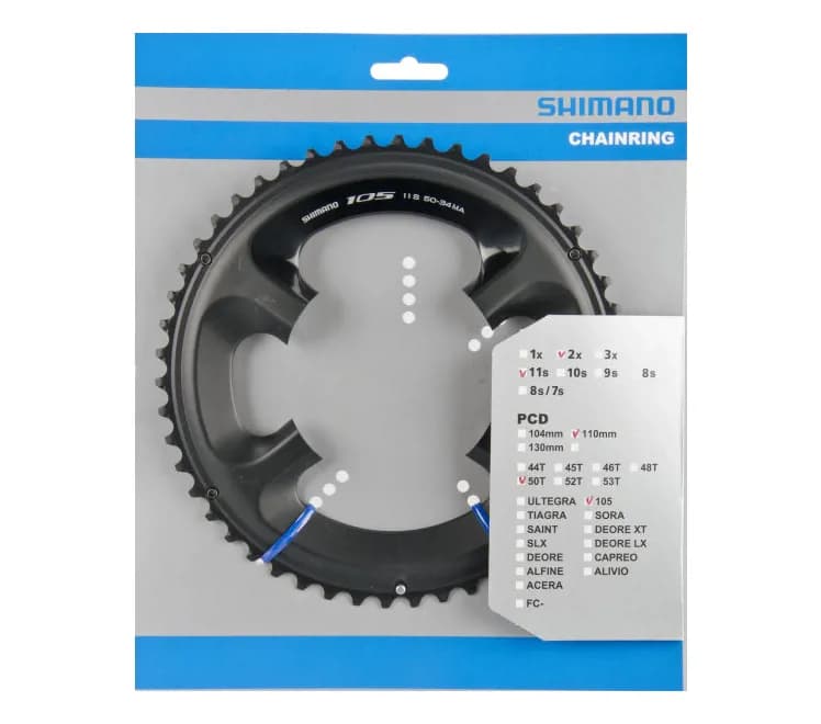 Зірка шатунів Shimano FC-5800 Shimano 105, 50зуб. для 50-34T, чорн