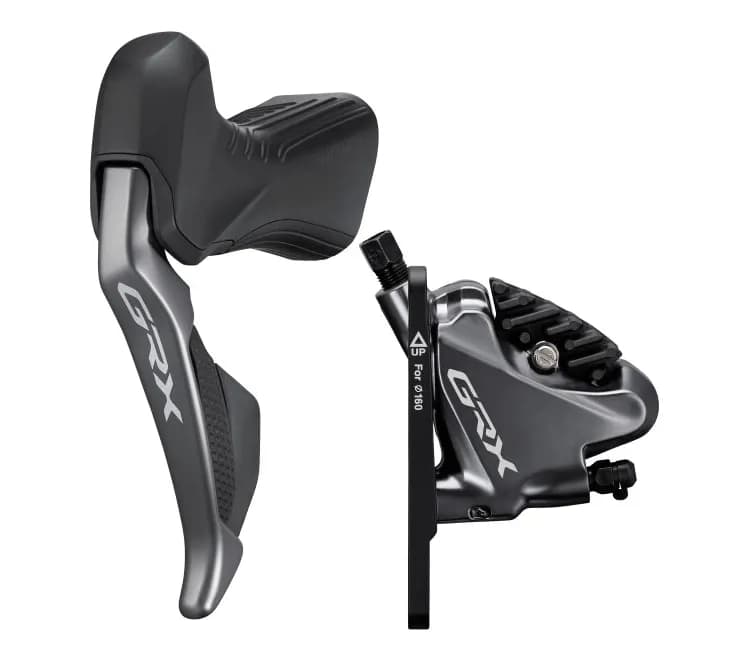 Гальмо гідравл диск Shimano RX815 GRX Di2, переднє (ліва гальм.ручка/шифтер ST-RX815 2-швидк, BR-RX810, гідроліния 1000мм)
