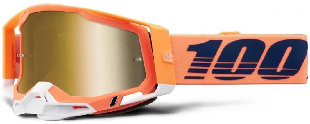 Окуляри 100% RACECRAFT 2 Goggle [Coral], Mirror Gold Lens