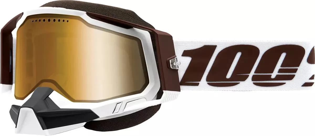 Окуляри 100% RACECRAFT 2 Snowmobile Goggle [Snowbird], Dual Mirror Gold Lens