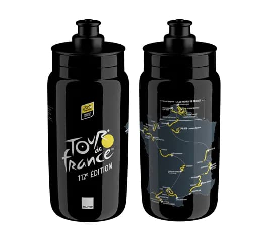 Фляга ELITE FLY з мапою TdF 2025 чорна 550 мл